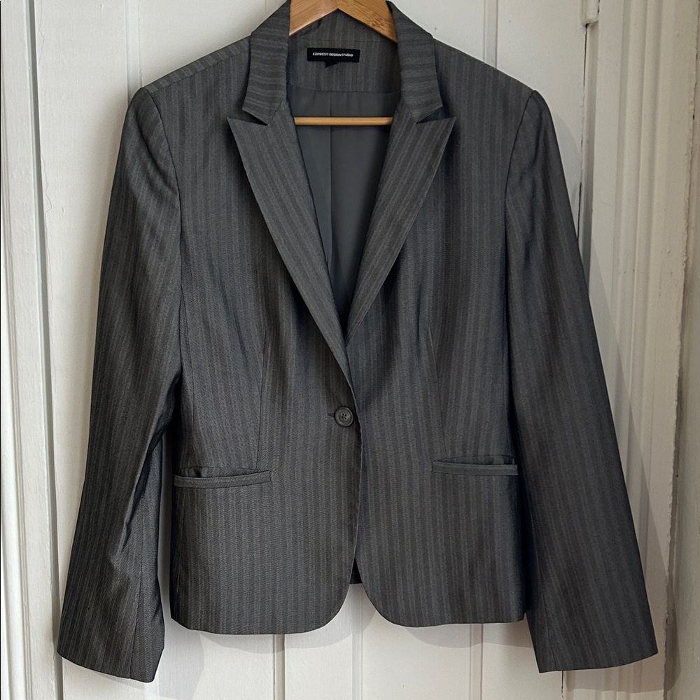 Express Charcoal Pinstripe Women's Blazer